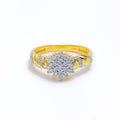 18k-gold-Refined Evergreen Cluster Diamond Ring