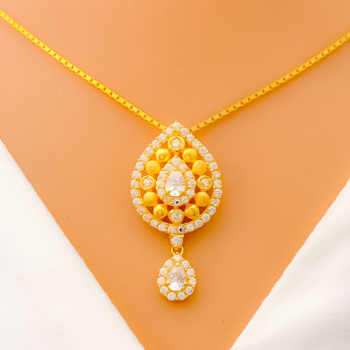 22k-gold-Dazzling Gorgeous CZ Necklace 