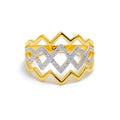 18k-gold-Two Tone Sparkling Lightening Diamond Ring 