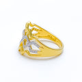 18k-gold-Two Tone Sparkling Lightening Diamond Ring 