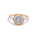 18k-gold-Luxurious Rose Gold Diamond Ring 