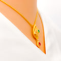 22k-gold-Draped Multi Color CZ Necklace 