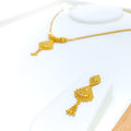 22k-gold-Sophisticated Hanging Chain Necklace Set
