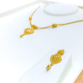 22k-gold-Elegant Flower Motif Necklace Set 