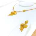 22k-gold-Iconic Oval Necklace Set w/Dangling Chains