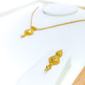 22k-gold-Attractive Flower Accented Beaded Necklace Set 