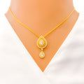 22k-gold-Opulent Tasteful Drop CZ Necklace 