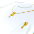 22k-gold-Beaded Floral Drop Necklace Set