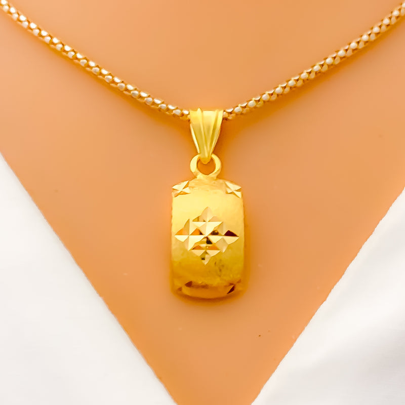 22k-gold-Nobel Smooth Pendant Set 
