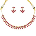 Ruby and Diamond + 18k Gold Necklace Set