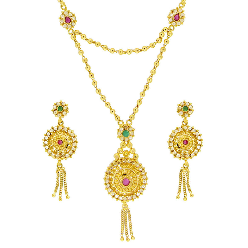 Ruby, Emerald, and Parap Necklace Set