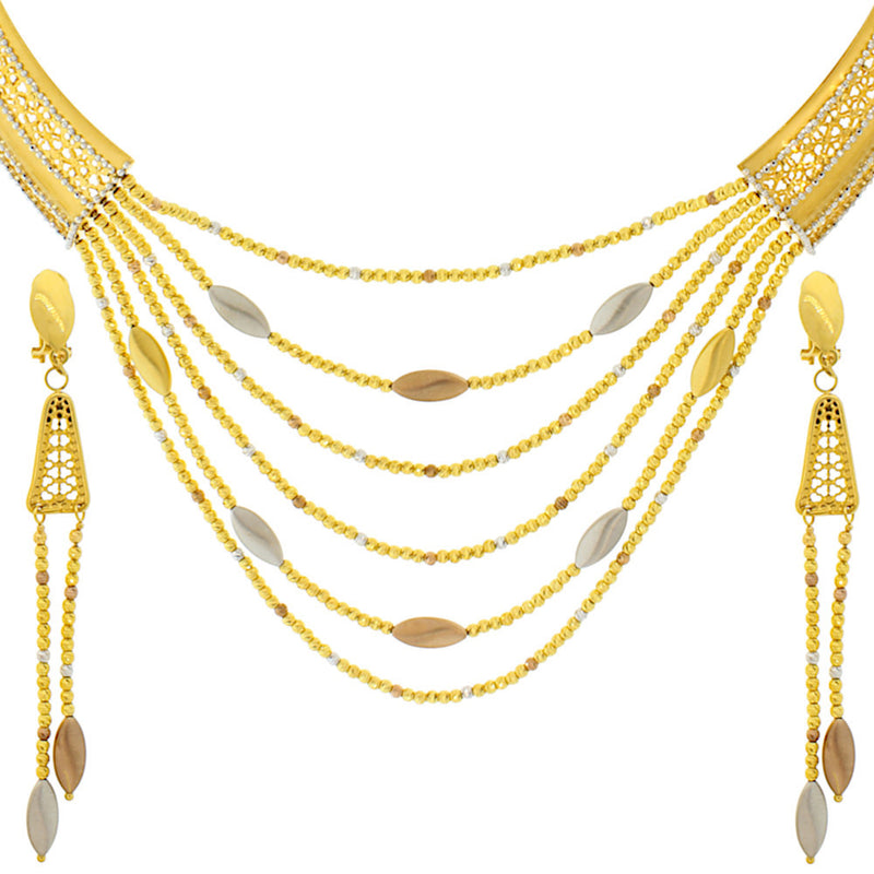 Three-tone Necklace Set