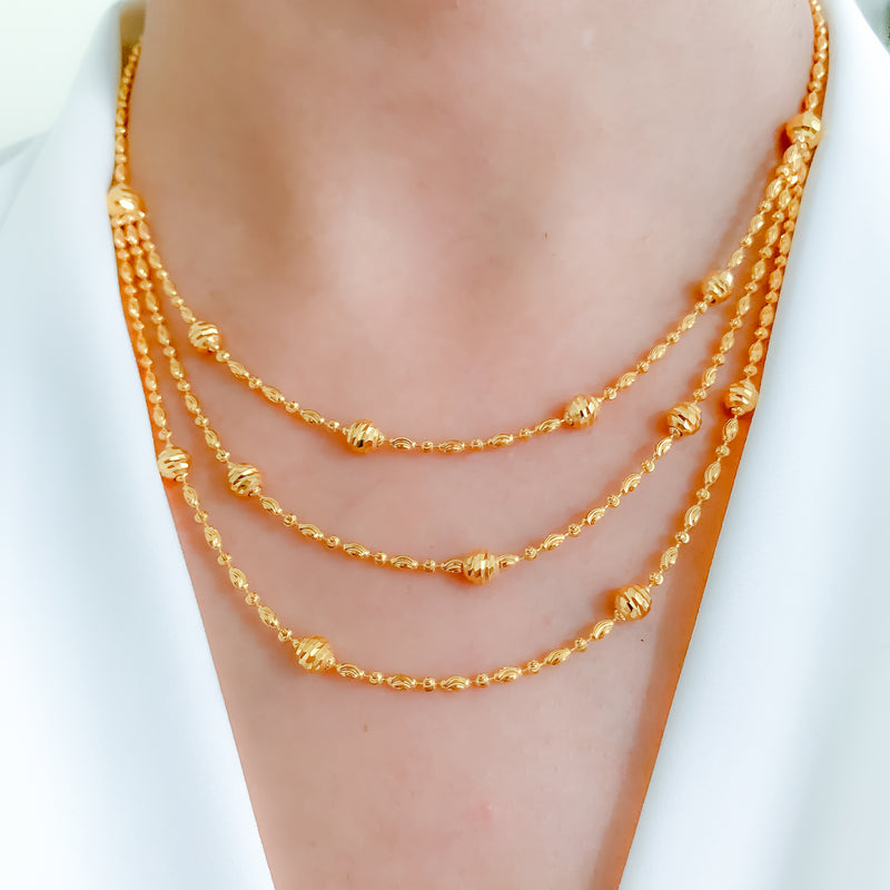 Gold Bead + Lara Necklace Set