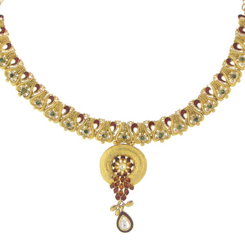 3 Piece Oxidized Kundan Necklace Set