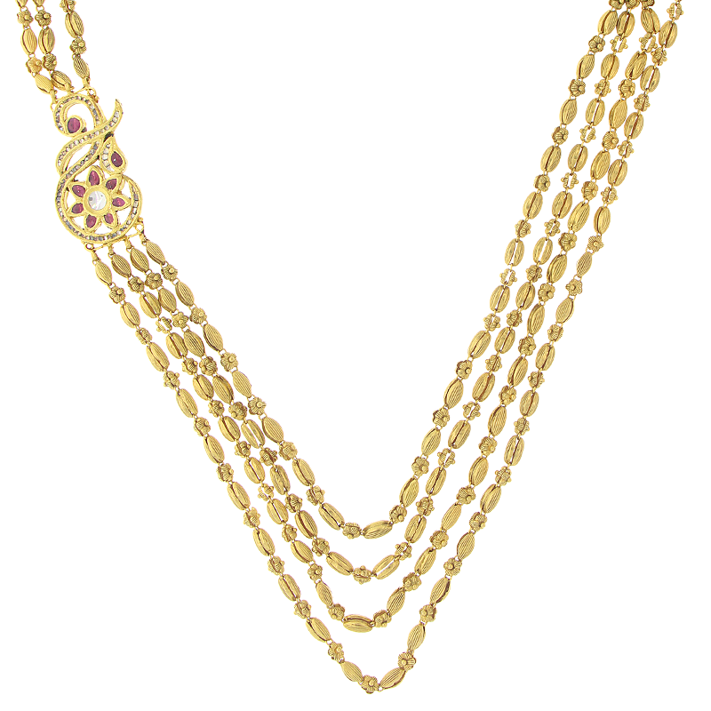 Long Oxidized Kundan Set