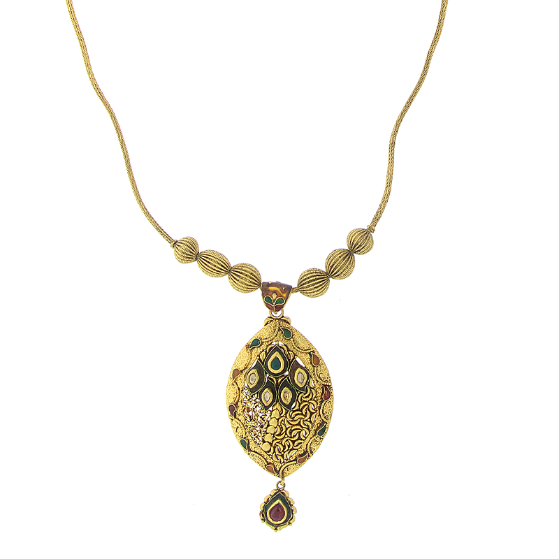 3 PIECE OXIDIZED KUNDAN NECKLACE SET