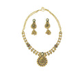 3 PIECE OXIDIZED KUNDAN NECKLACE SET