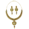 3 PIECE OXIDIZED KUNDAN NECKLACE SET