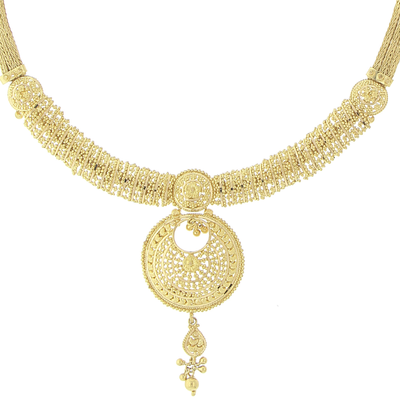 3 PIECE PLAIN GOLD NECKLACE SET Andaaz Jewelers