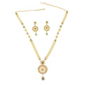LONG GOLD NECKLACE SET WITH RUBY & EMERALD