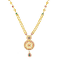 LONG GOLD NECKLACE SET WITH RUBY & EMERALD