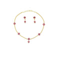 Diamond Necklace Set With Ruby Stones