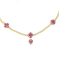 Diamond Necklace Set With Ruby Stones