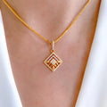 Square CZ Pendant Set