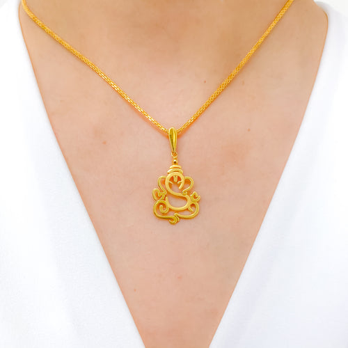 Stencil Auspicious Ganesha Pendant