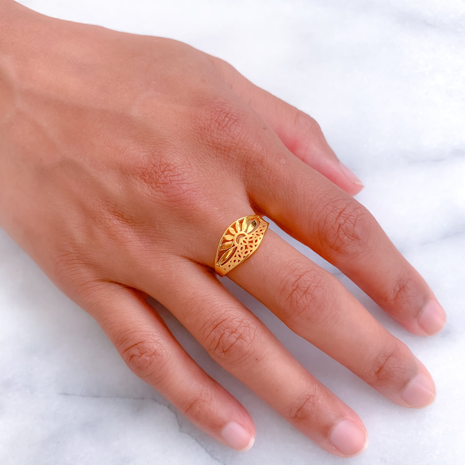 Smiley Sun Ring » JewelryThis - Custom Jewelry