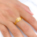 Lightweight Flower CZ Ring