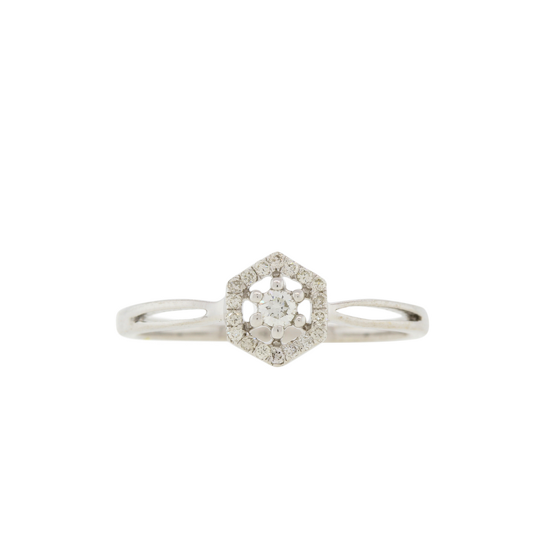 Modern White Gold Diamond Ring
