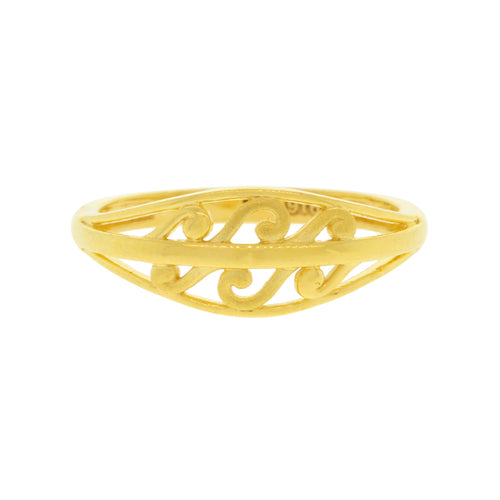 Swirling Matte Finish 22k Gold Ring