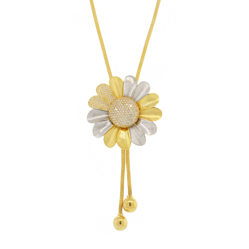 Two-Tone Floral Necklace