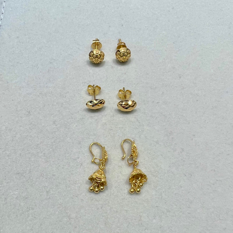 Small Earrings - 3 pairs