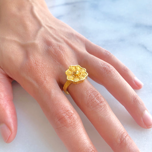 Simple Matte Flower Ring