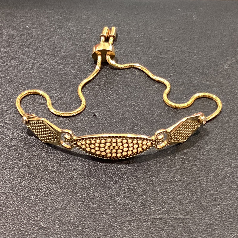 Two-Tone Bolo Bangle Bracelet