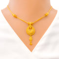 22k-gold-Dainty Open Drop Necklace Set 