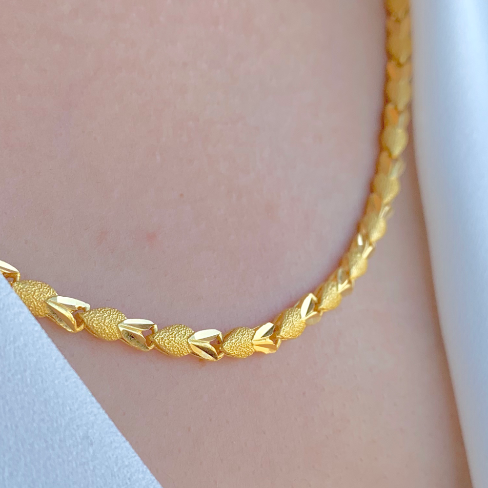 Simple Matte Gold Bead Chain – Andaaz Jewelers