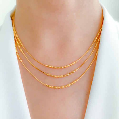 Three Chain Layered Necklace Set