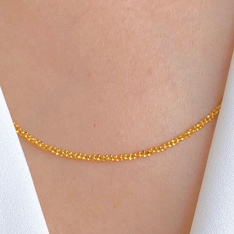 Twisted Gold Bead Chain